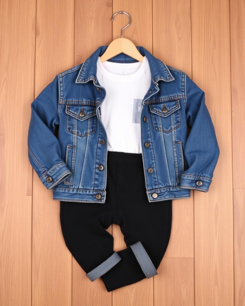 Look Jaqueta Jeans + Calça Preta